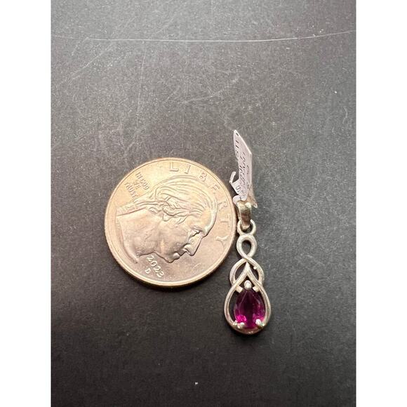 NEW raspberry rhodolite garnet sterling silver twist pendant - Picture 8 of 10